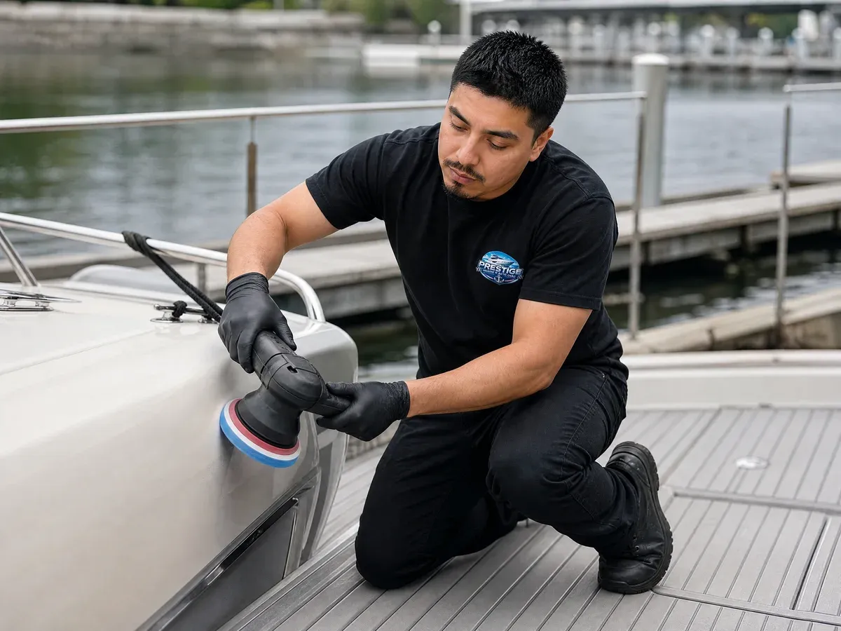 Step-by-step boat detailing process — Prestige Marine & Auto Care in Seattle, WA