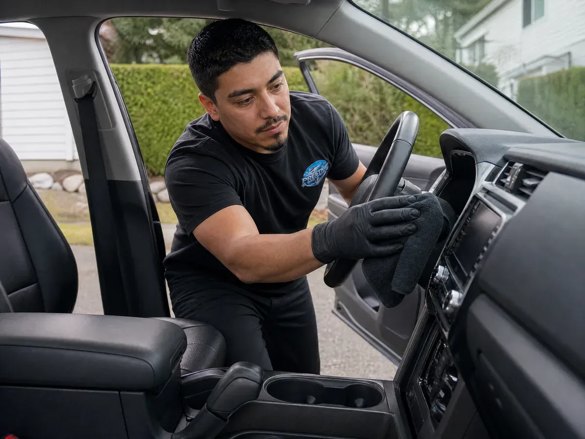 Richard performing a full detail — Prestige Marine & Auto Care in Seattle, WA