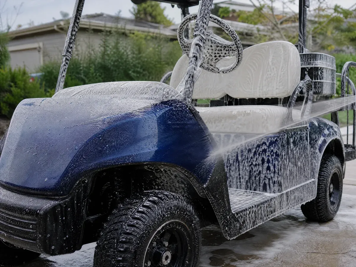 Exterior wash on a golf cart — Prestige Marine & Auto Care in Seattle, WA