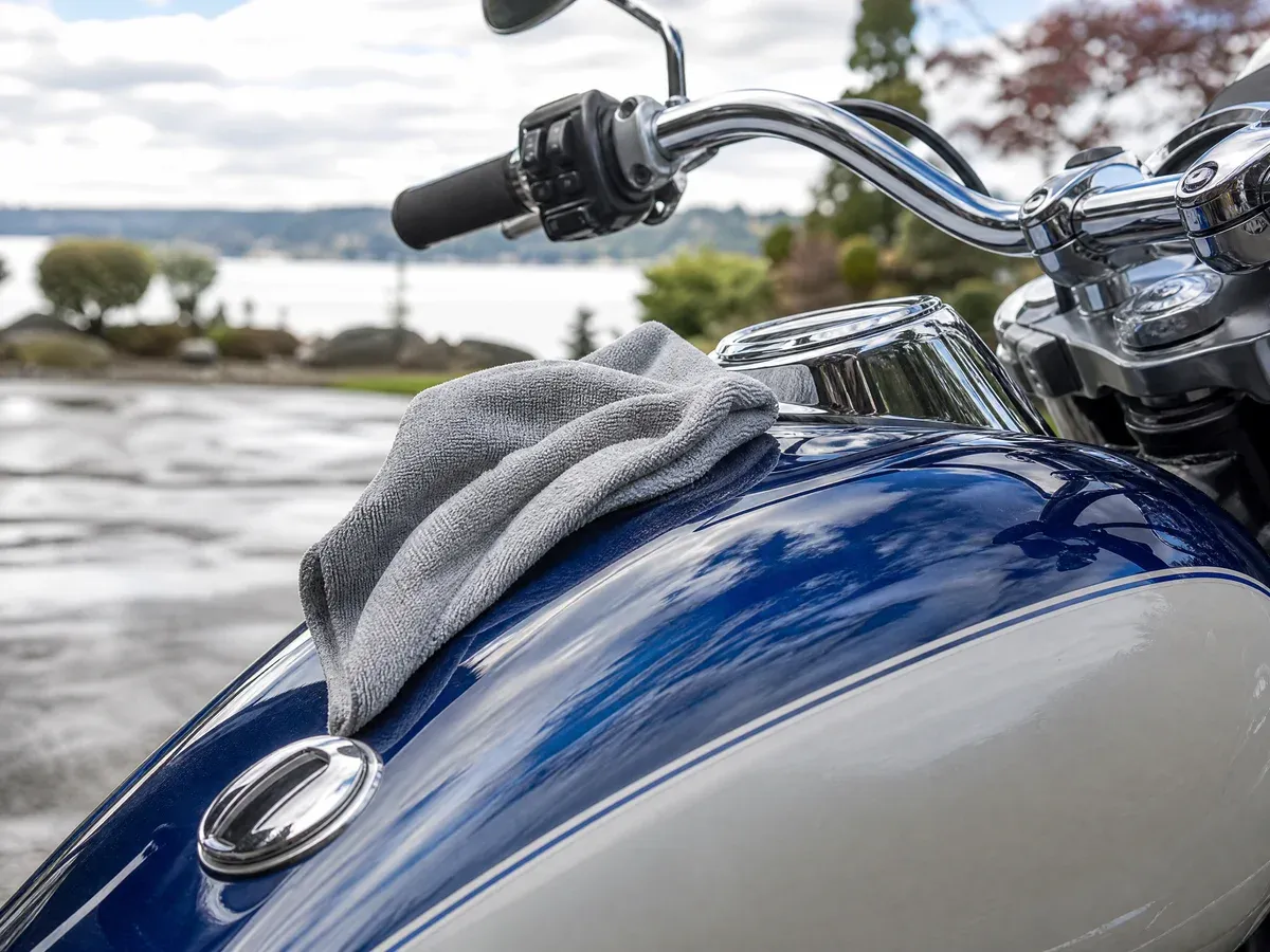 Paint and chrome detail on a motorcycle — Prestige Marine & Auto Care in Seattle, WA